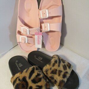 2 Pair Ladies Casual Shoes Slippers Sandals Indoor Outdoor